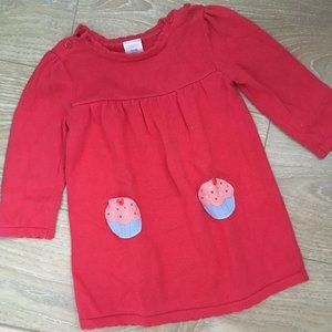 Gymboree 12-18m knit cupcake sweater dress, fits big imo